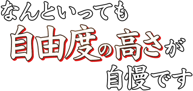 なんといっても自由度の高さが自慢です